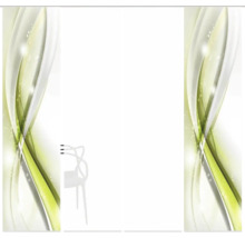 Dreiteilige Schiebetür mit abstraktem Muster