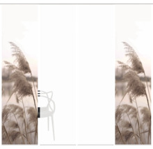 Dekoratives Paneel mit Schilfmotiv und einem Stuhl