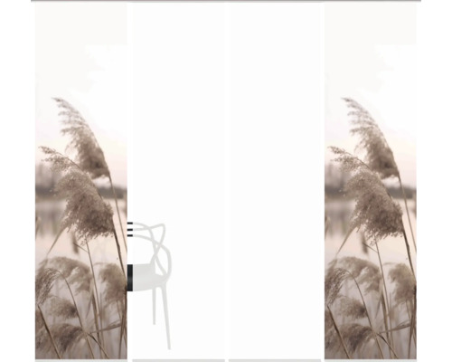 Dekoratives Paneel mit Schilfmotiv und einem Stuhl