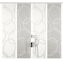 Schiebegardine mit Kreis Muster vor einem Stuhl