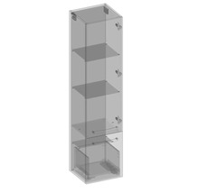Hängehochschrank mit 1 Tür und Schublade Devo Vena 2.0 rechts BxHxT 35x150x33 cm classico stone grey Griff schwarz