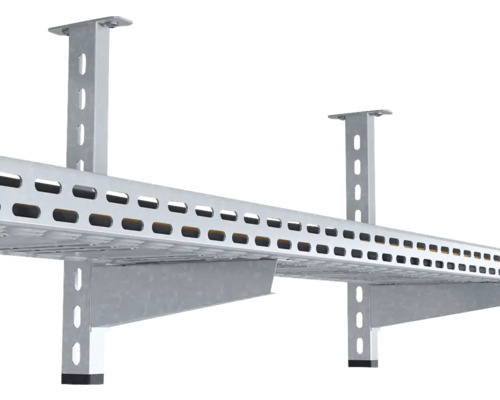 Metall-Kabelrinne mit Befestigungselementen zur Deckenmontage