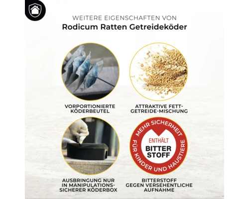 Rattenköder Getreideköder Protect Home Rodicum 400 g zur
