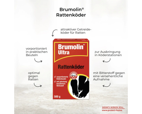 Brumolin Rattenköder, Getreideköder zur Rattenbekämpfung, vorportioniert in Beuteln