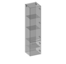 Schmaler Badezimmerschrank mit Fächern und Tür