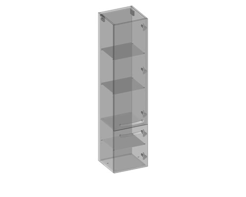 Schmaler Badezimmerschrank mit Fächern und Tür