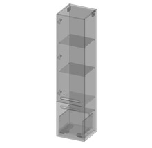 Hängehochschrank mit 1 Tür und Schublade Devo Vena 2.0 links BxHxT 35x150x33 cm kitami mountain Griff eingefräst