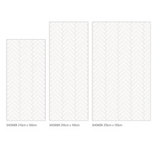 Duschrückwand mySpotti Shower Herrinbone Tiles White Fliesenoptik 210 x 100 cm SH-210100-1918-HB