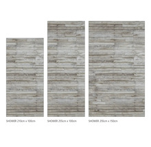 Duschrückwand mySpotti Shower Wood Planks Holzoptik 255 x 150 cm SH-255150-1403-HB