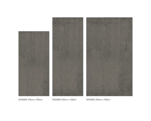 Drei Duschpaneele in verschiedenen Größen