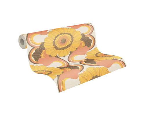 Tapetenrolle mit Retro Blumenmuster