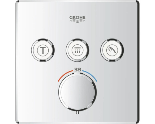 Grohe Logo Duschthermostat mit Bedienelementen zur Temperatur- und Wassermengeneinstellung