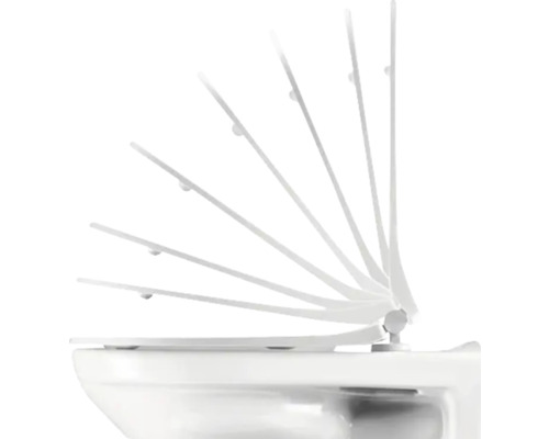 Toilettendeckel mit Absenkautomatik in Bewegung