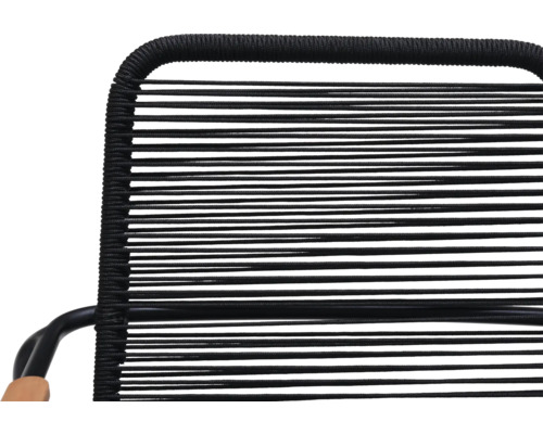 Detailansicht eines Stuhls mit horizontaler Seilbespannung