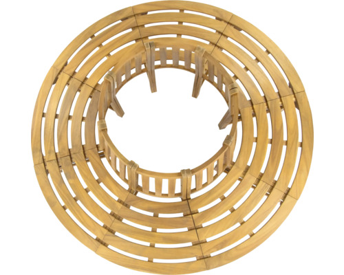 Baumbank aus Holz, kreisförmig