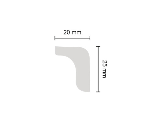 Profilleiste mit den Maßen 20 mm x 25 mm