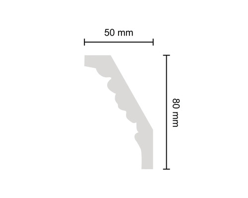 Profilleiste mit den Maßen 50 mm mal 80 mm.