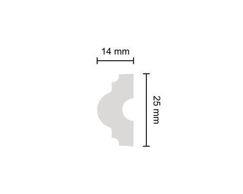Profilleiste mit den Maßen 14 mm x 25 mm