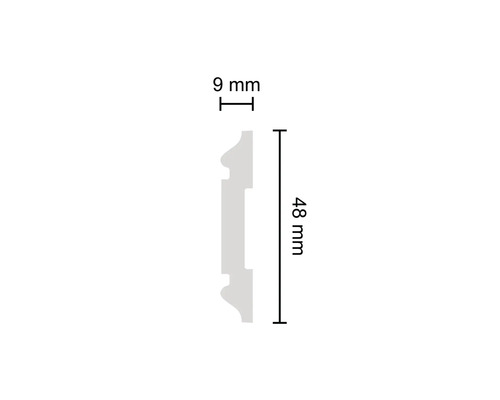 Profilleiste mit den Maßen 9 mm mal 48 mm