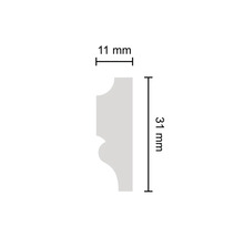 Abmessungen einer Zierleiste: 11 Millimeter mal 31 Millimeter