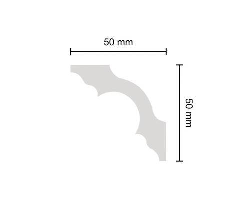Abmessungen Zierleiste 50 x 50 Millimeter
