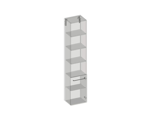 Hochschrank mit fünf Regalböden und einer Stange