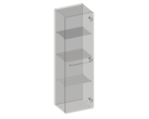 Schmaler Badschrank mit Regalböden und Handtuchhalter