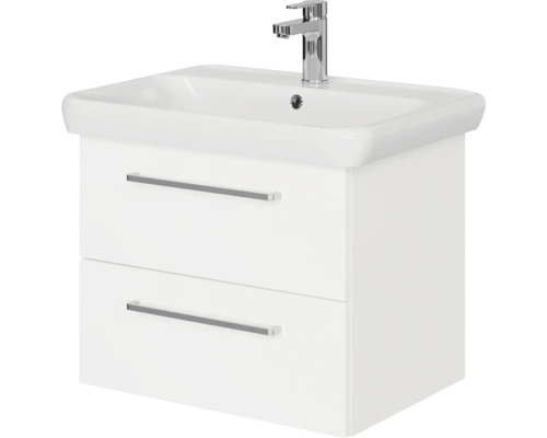 Waschtischunterschrank mit zwei Schubladen und Waschbecken inklusive Armatur