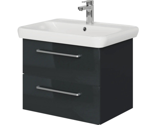 Waschtischunterschrank mit zwei Schubladen und Keramikwaschbecken