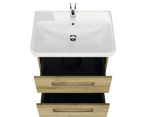 Waschtisch mit zwei Schubladen und Keramikwaschbecken