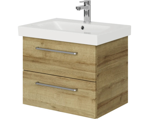 Waschtischunterschrank mit zwei Schubladen und Aufsatzwaschbecken