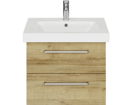 Waschtischunterschrank mit zwei Schubladen und Aufsatzwaschbecken