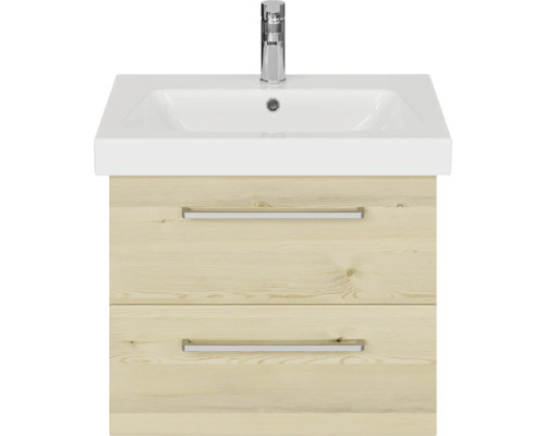 Waschtischunterschrank mit zwei Schubladen, Keramikwaschbecken und Armatur