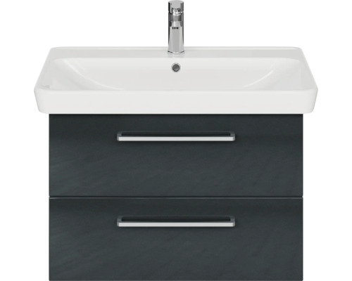 Waschtischunterschrank mit zwei Schubladen und Aufsatzwaschbecken