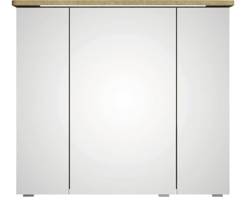Spiegelschrank mit drei Türen und Holzablage