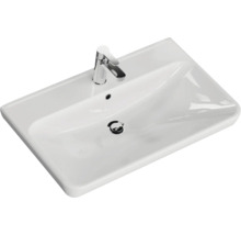 Badmöbel-Set Pelipal Sunline 105 BxHxT 80,5 x 200 x 48,5 cm Frontfarbe weiß hochglanz mit Keramik-Waschtisch Waschtischunterschrank und Spiegelschrank mit LED-Beleuchtung