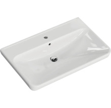 Badmöbel-Set Pelipal Sunline 105 BxHxT 80,5 x 200 x 48,5 cm Frontfarbe weiß hochglanz mit Keramik-Waschtisch Waschtischunterschrank und Spiegelschrank mit LED-Beleuchtung