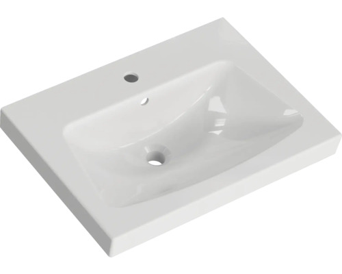Waschtisch aus Sanitärkeramik mit Hahnloch und Überlauf