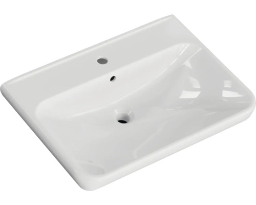 Keramikwaschbecken mit Hahnloch und Überlauf