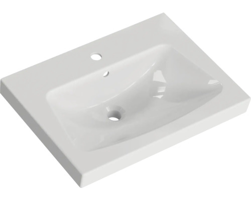 Waschtisch aus Sanitärkeramik mit Hahnloch und Überlauf