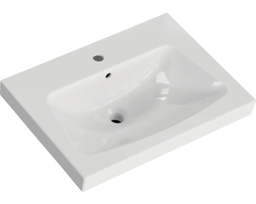 Keramikwaschtisch mit Hahnloch und Überlauf