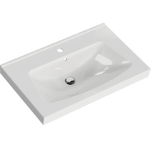 Waschbecken aus Sanitärkeramik mit Hahnloch und Überlauf