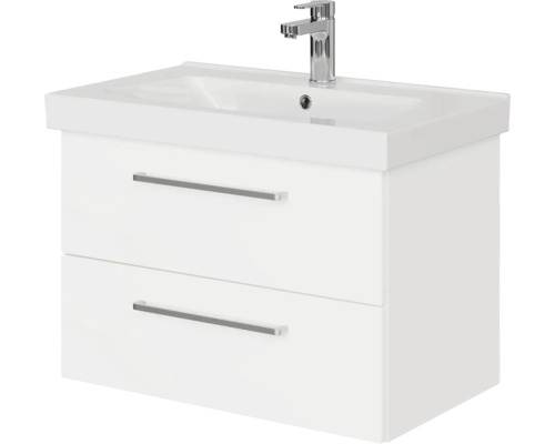 Waschbeckenunterschrank mit zwei Schubladen und Armatur