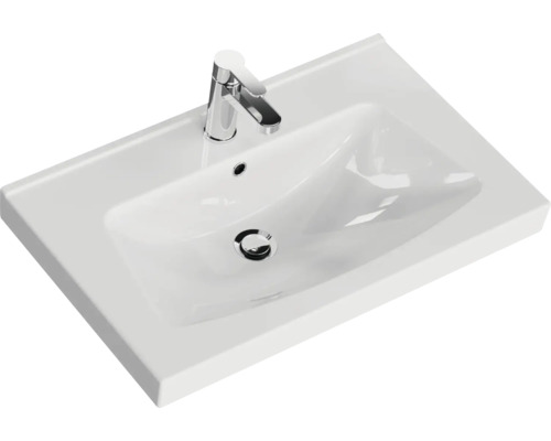 Keramikwaschtisch mit Armatur für das Badezimmer