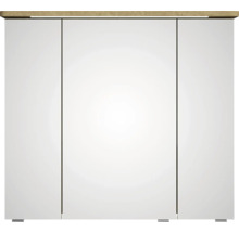 Badmöbel-Set Pelipal Sunline 105 BxHxT 80 x 200 x 46 cm Frontfarbe Eiche riviera mit Keramik-Waschtisch Waschtischunterschrank und Spiegelschrank mit LED-Beleuchtung