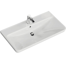 Badmöbel-Set Pelipal Sunline 105 BxHxT 96 x 56 x 48,5 cm Frontfarbe graphit struktur quer mit Keramik-Waschtisch und Waschtischunterschrank