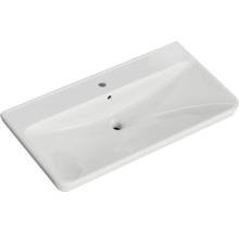 Badmöbel-Set Pelipal Sunline 105 BxHxT 96 x 56 x 48,5 cm Frontfarbe graphit struktur quer mit Keramik-Waschtisch und Waschtischunterschrank