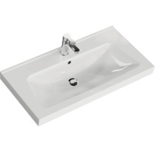 Aufsatzwaschtisch aus Sanitärkeramik mit Armatur