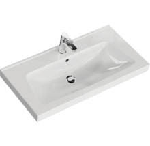 Badmöbel-Set Pelipal Sunline 105 BxHxT 92,5 x 56 x 46,5 cm Frontfarbe Polar Pinie mit Keramik-Waschtisch und Waschtischunterschrank