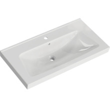 Badmöbel-Set Pelipal Sunline 105 BxHxT 92,5 x 56 x 46,5 cm Frontfarbe Polar Pinie mit Keramik-Waschtisch und Waschtischunterschrank